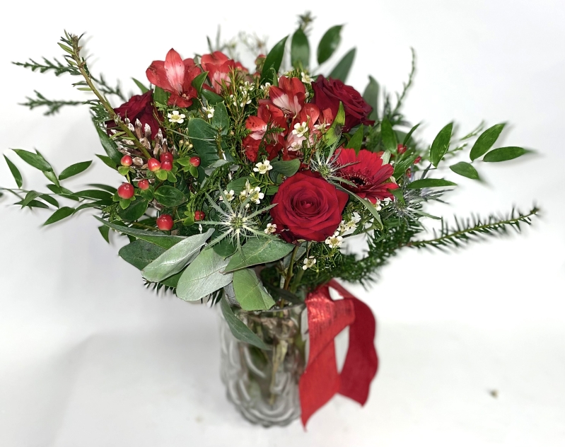 Red Christmas Florist Choice  Bouquet