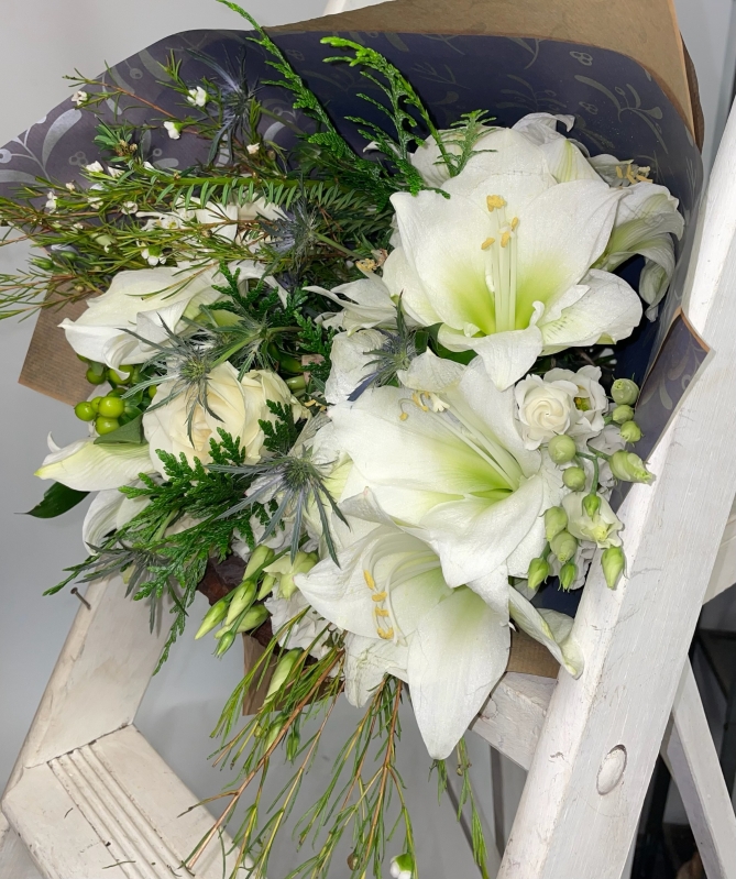 White Christmas Florist choice Bouquet