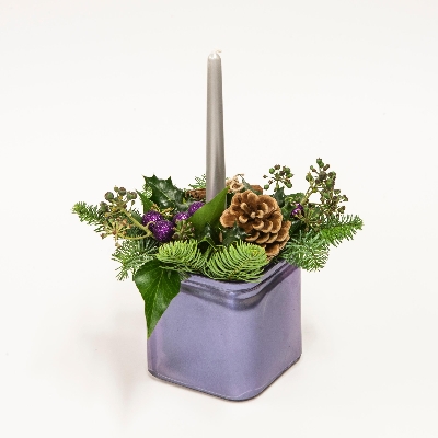 Purple candle arrangement