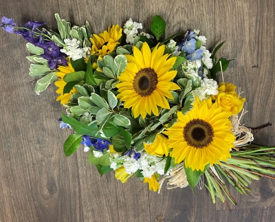 Yellow and Blue Hand Tied Sheaf