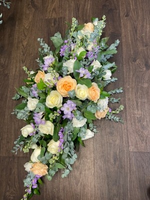 Peaches and Lilac Casket Spary