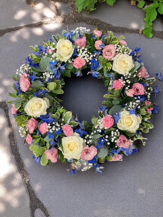 Pink and Blue Wreath