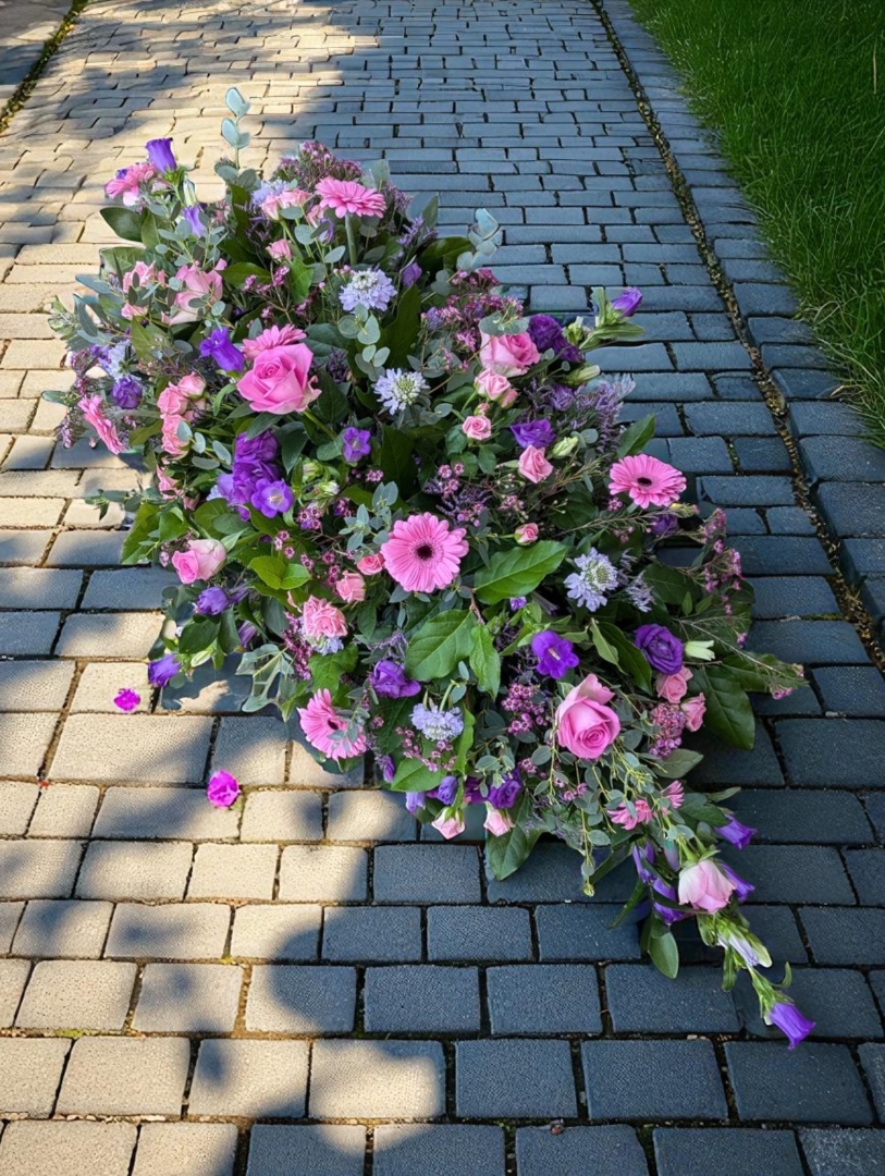 Pink and Purple Casket Spray