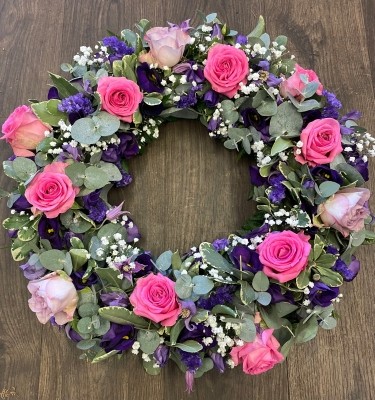 Pink and Purple Wreath