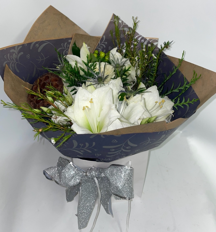 White Christmas Florist choice Bouquet