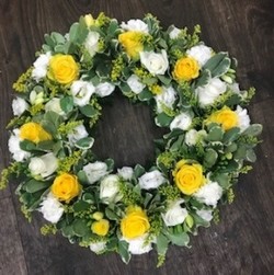 Yellow and white wreath