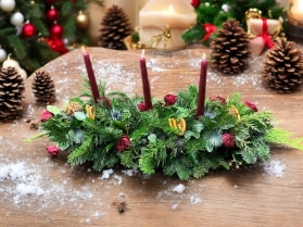 Long Christmas Table Arrangement