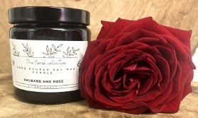 The Floral Collection Rhubarb and Rose Soy Wax Candle