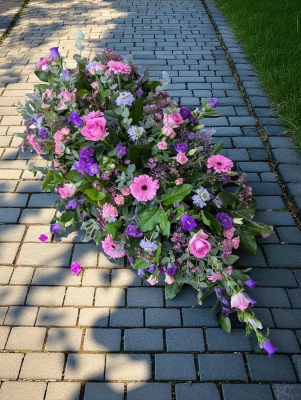 Pink and Purple Casket Spray