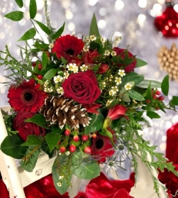 Red Christmas Florist Choice  Bouquet