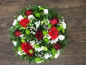 Red White and Green Posy