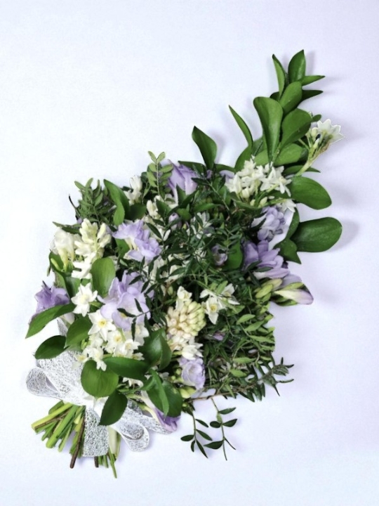 Lilac and Cream Hand Tied Sheaf