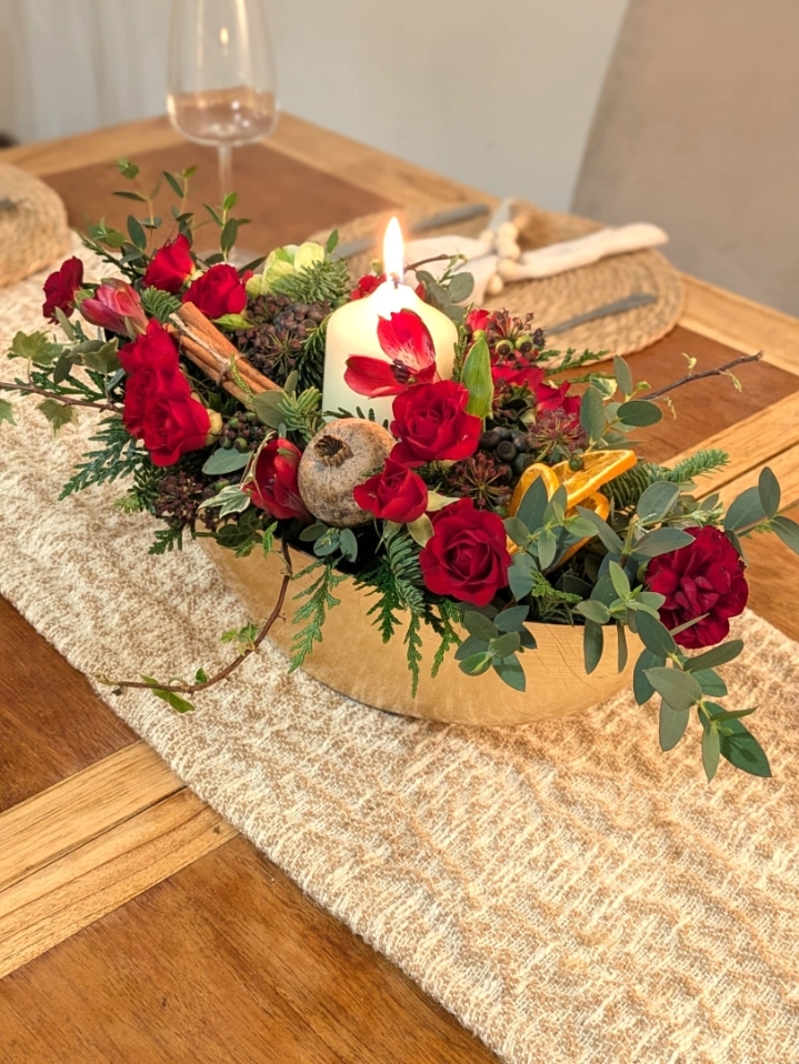 Red Oval Candle Arrangement