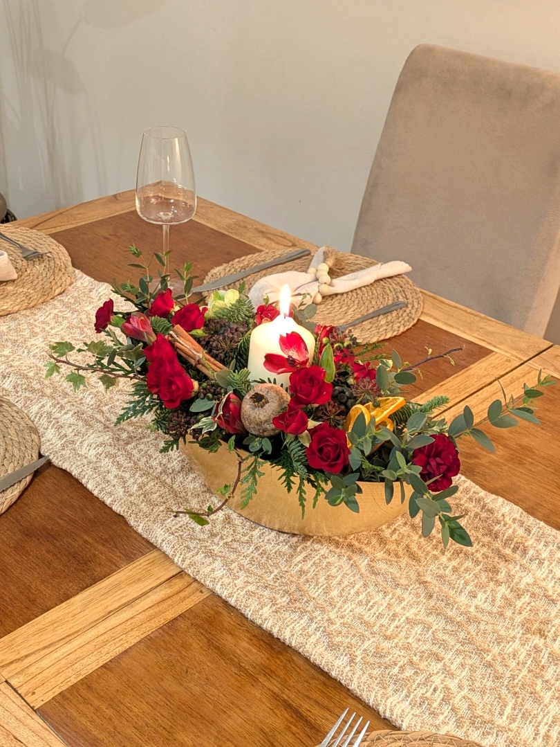 Red Oval Candle Arrangement