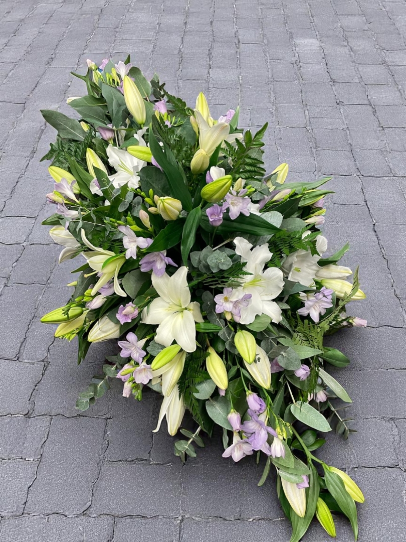 Lily and Freesia Casket Spray