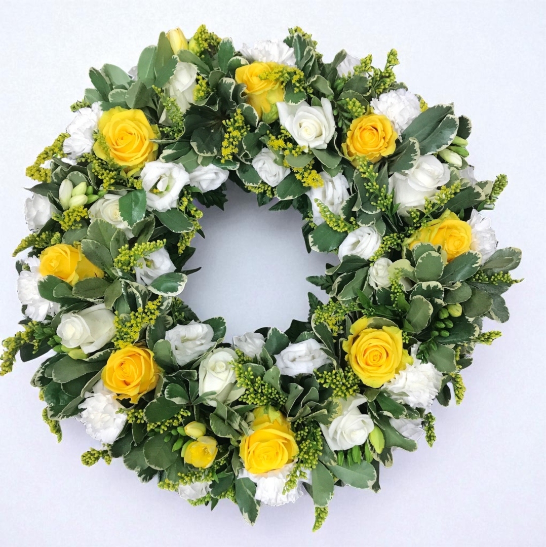 Yellow and white wreath