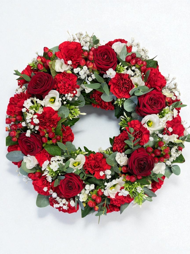Red and White Wreath