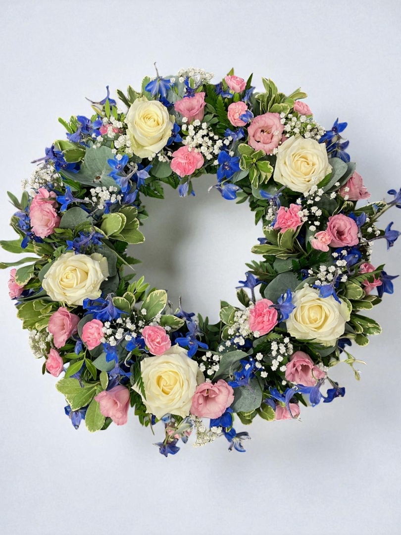 Pink and Blue Wreath
