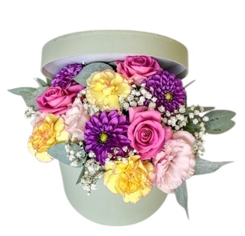 Bright flower hat box
