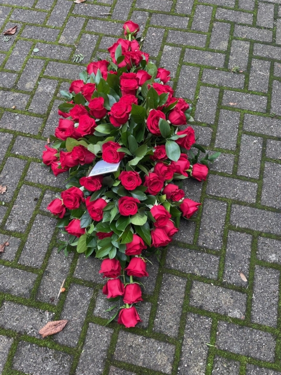 Eco Friendly Red Rose Casket Spray