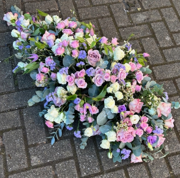 Eco Friendly Lilac Rose Single ended Casket Spray